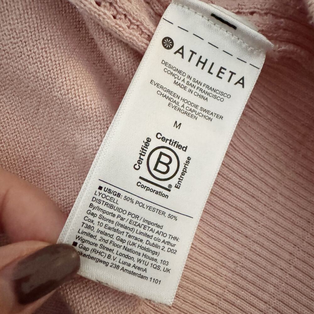 ATHLETA Evergreen Hoodie Sweater Hydrangea Pink Medium M - Picture 10 of 11